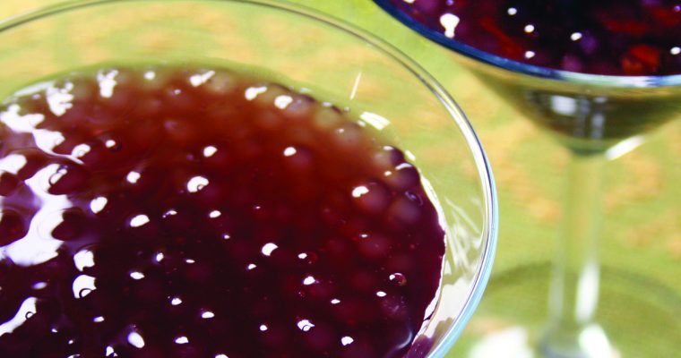 Sagu de vinho tinto (Perle di tapioca al vino rosso)